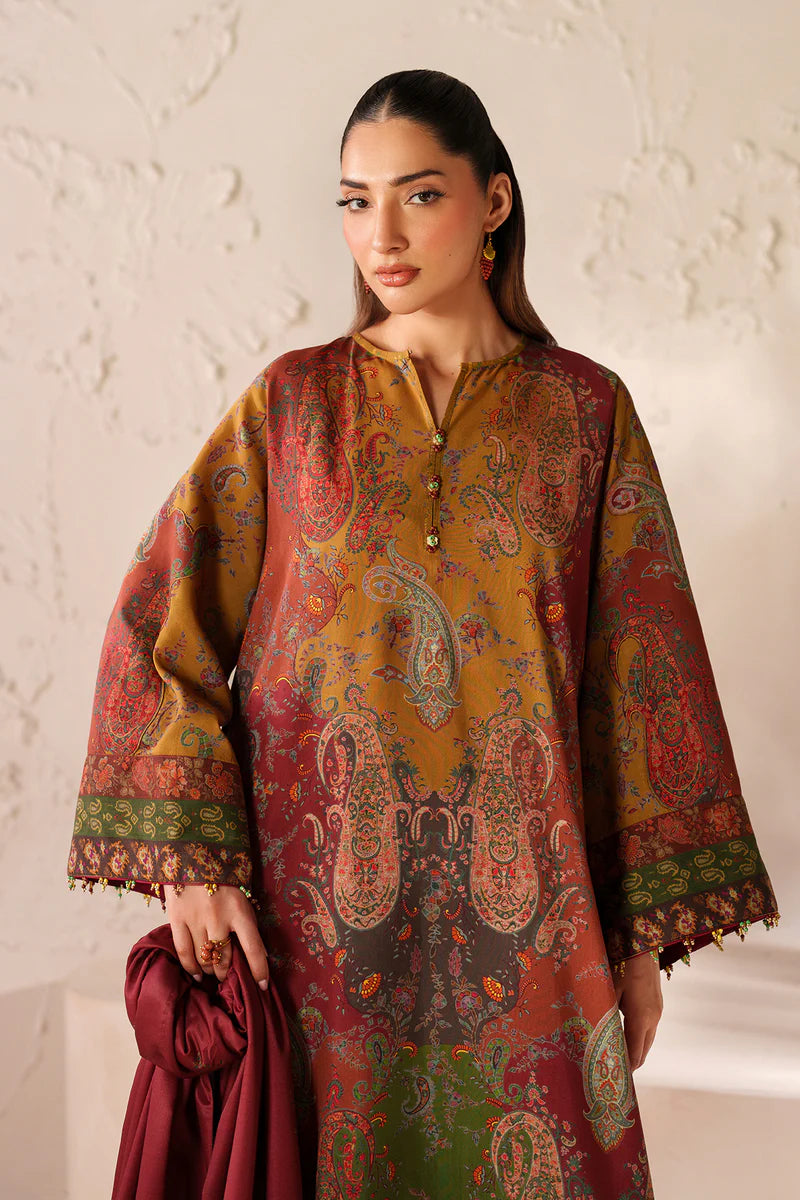 Baroque - Winter 3PC Karandi Digital Print Dress - KP33405