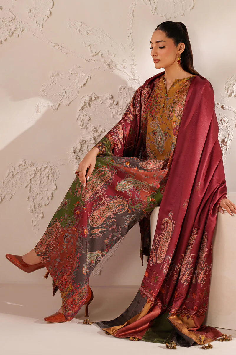 Baroque - Winter 3PC Karandi Digital Print Dress - KP33405
