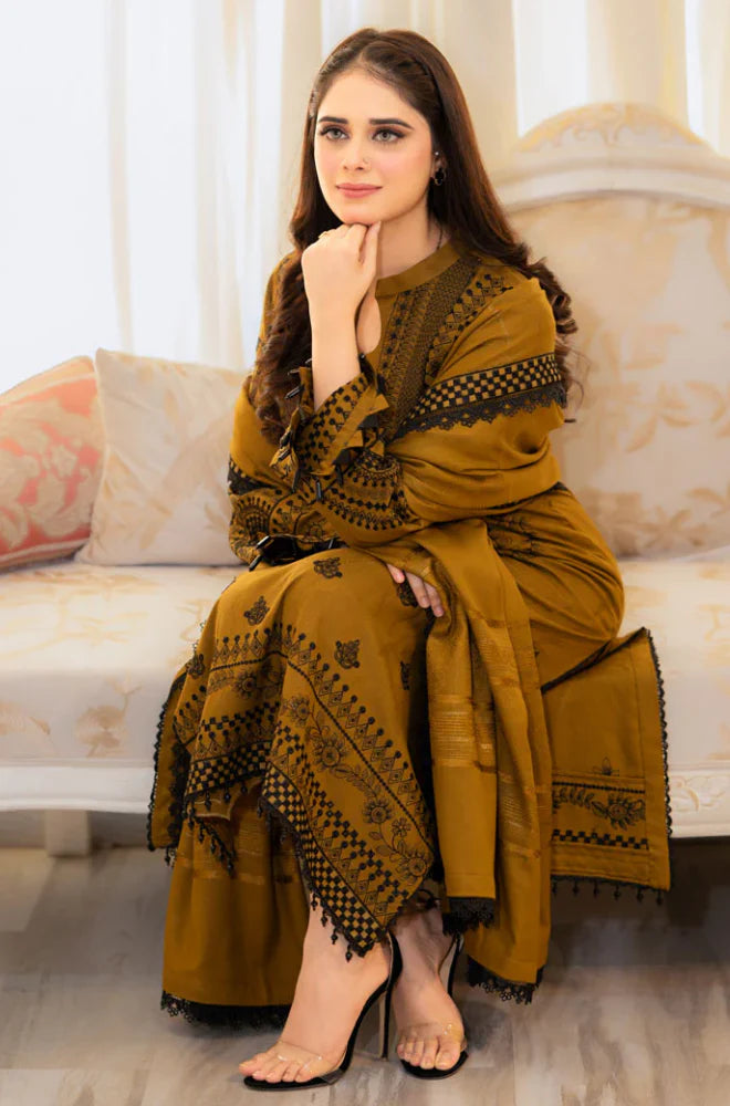 Libass - Winter 3PC Dhanak Embroidered Suit - kp3312