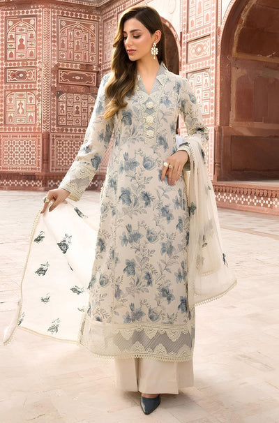 Bareeze -Embroidered 3pc lawn dress with embroidered chiffon dupatta - KP729