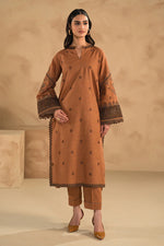 Baroque - Winter 3PC Dhannak Embroidered suit with Printed Shawll-KP631