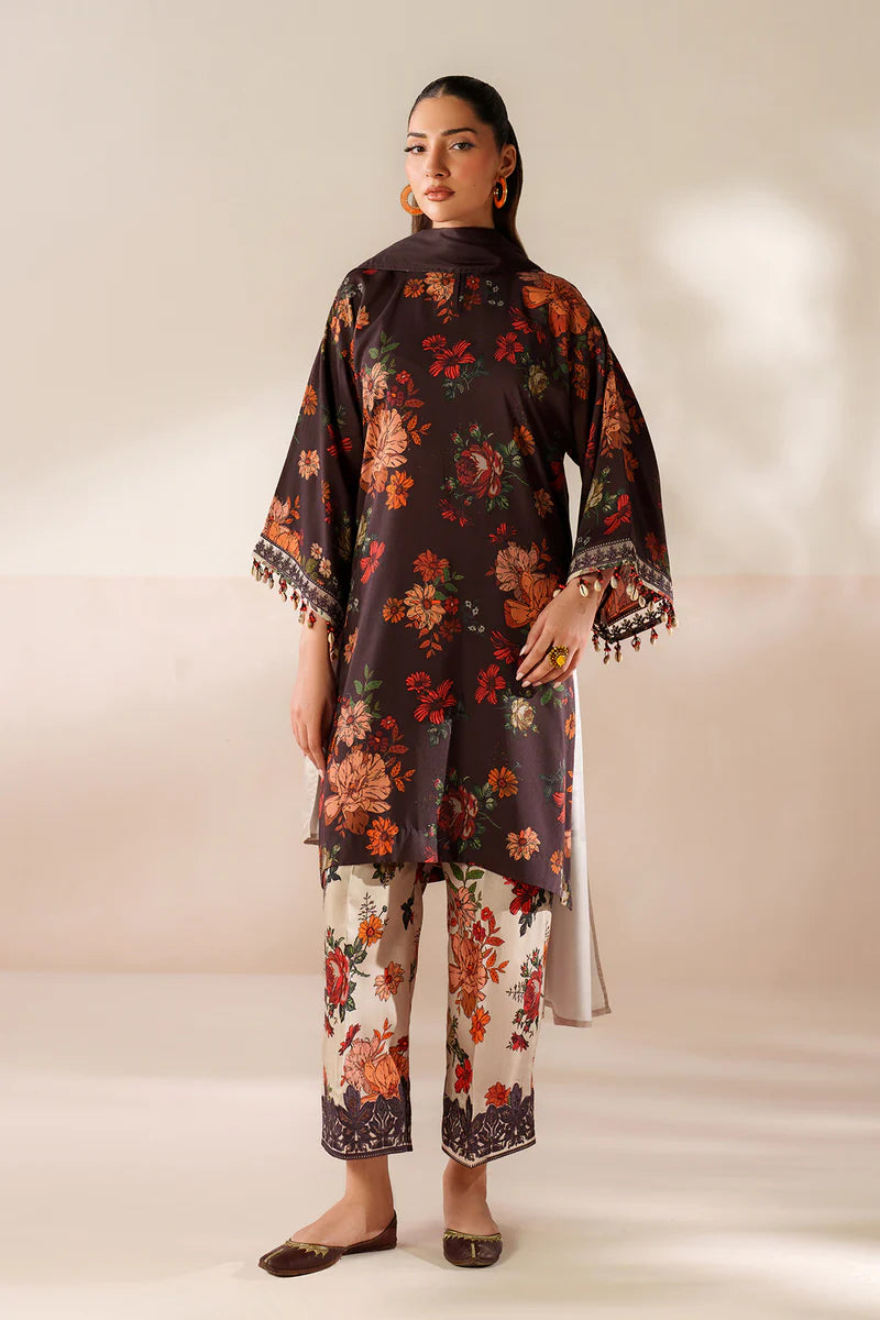 Baroque - Winter 3PC Karandi Digital Print Dress - KP33404