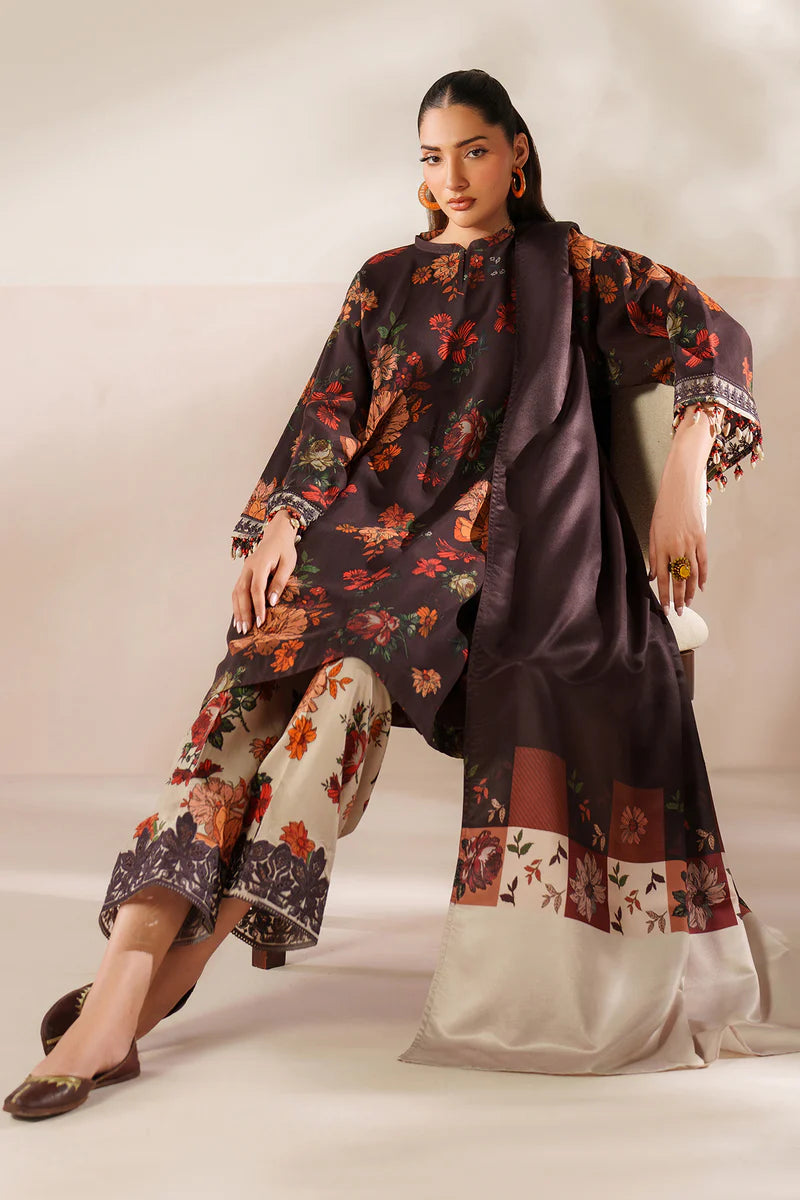 Baroque - Winter 3PC Karandi Digital Print Dress - KP33404