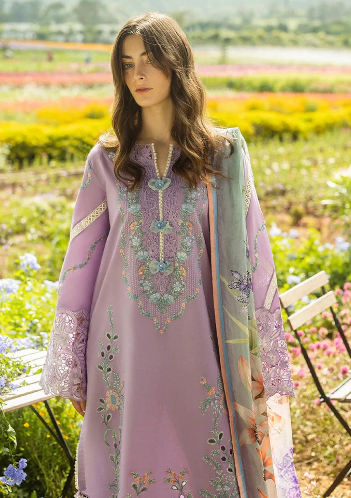 Mushq - 3PC Lawn Embroidered Suit - KP1078