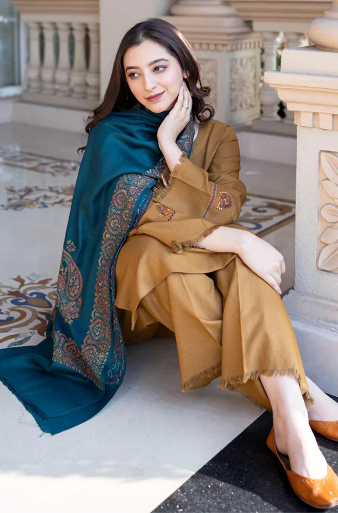 Asling - Winter 3PC Dhanak Embroidered Suit - KP3354