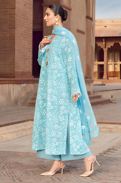 KP202-Bareeze -Embroidered 3pc lawn dress with embroidered chiffon dupatta