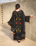 Black chunri  - Summer 3PC Lawn Digital Print Dress - KP1223
