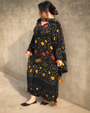 Black chunri  - Summer 3PC Lawn Digital Print Dress - KP1223