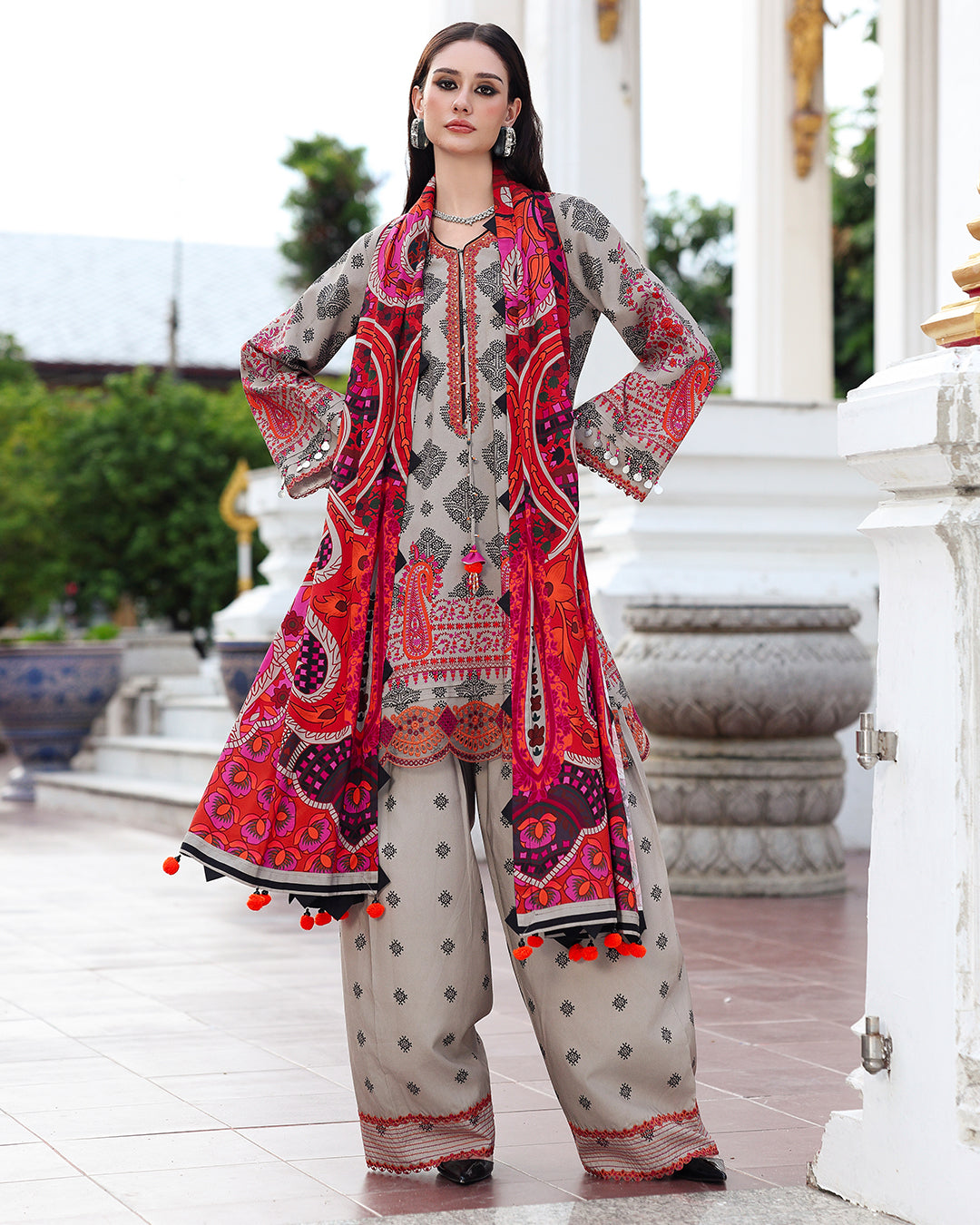 Charizma - Winter 3PC Karandi Digital Print Dress - KP33400