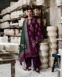 Hussain Rehar - Winter 3PC Dhanak Embroidered Suit - kp33153