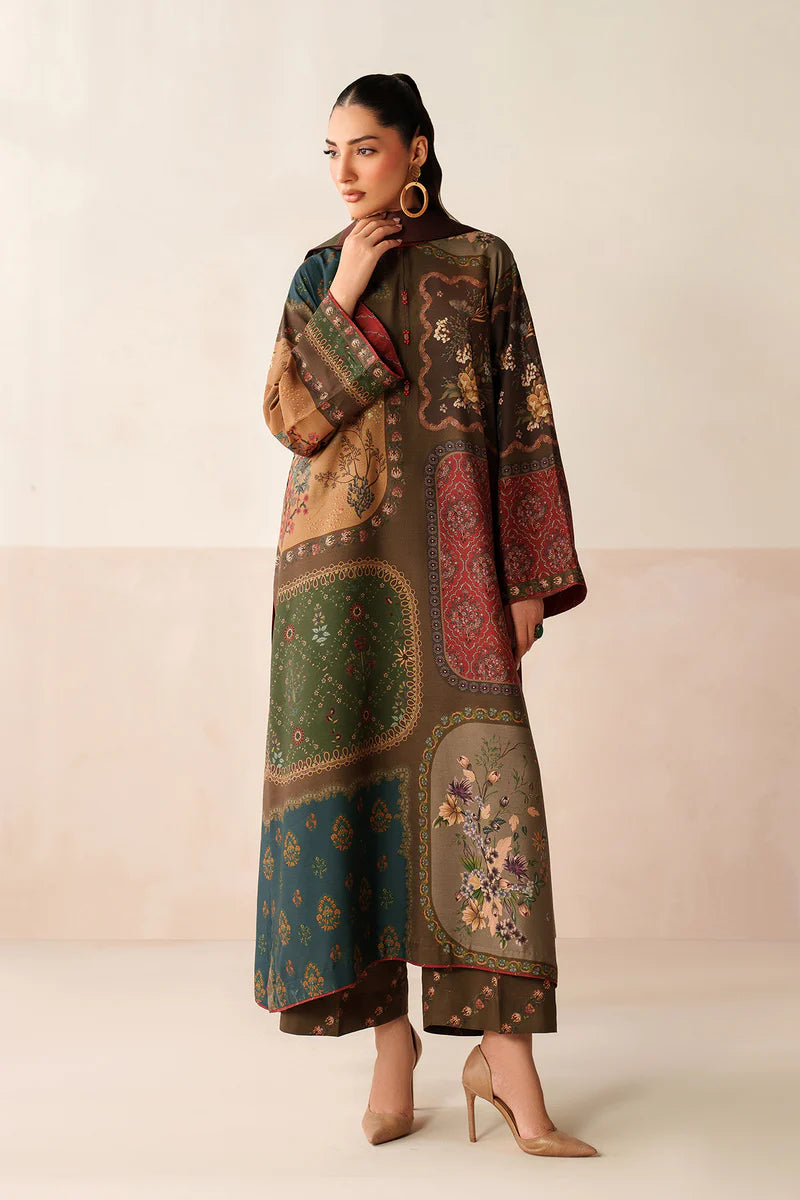 Baroque - Winter 3PC Karandi Digital Print Dress - KP3397