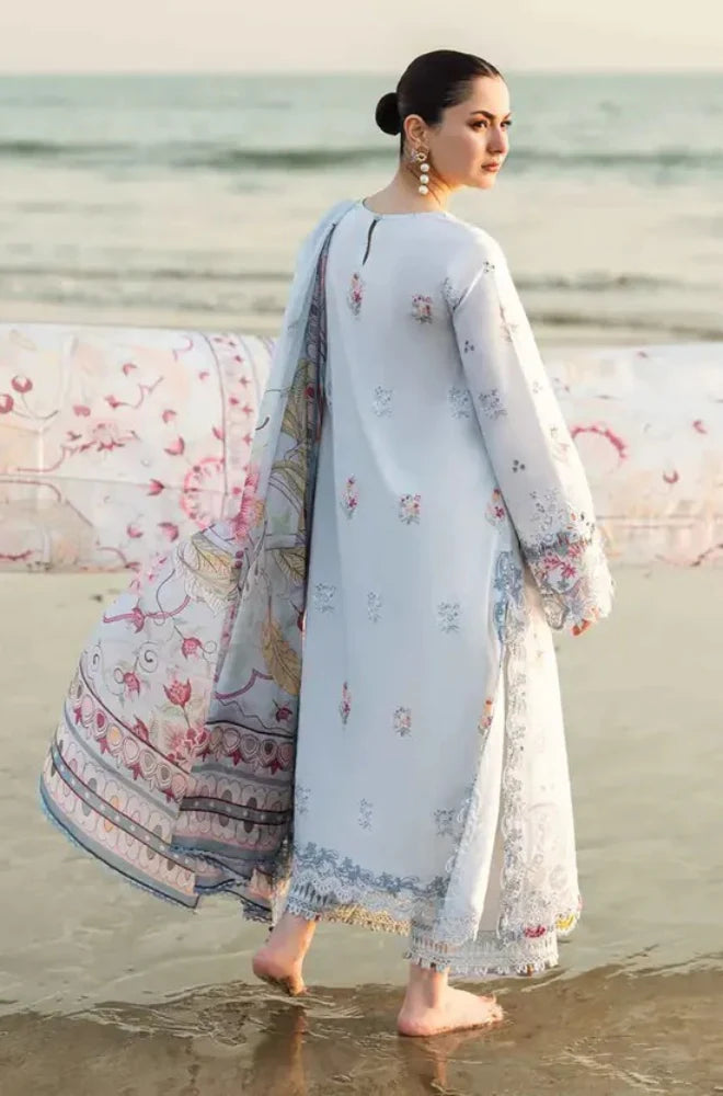 Qalamkar- 3PC ChickenKari Lawn Embroidered Suit- kp1080
