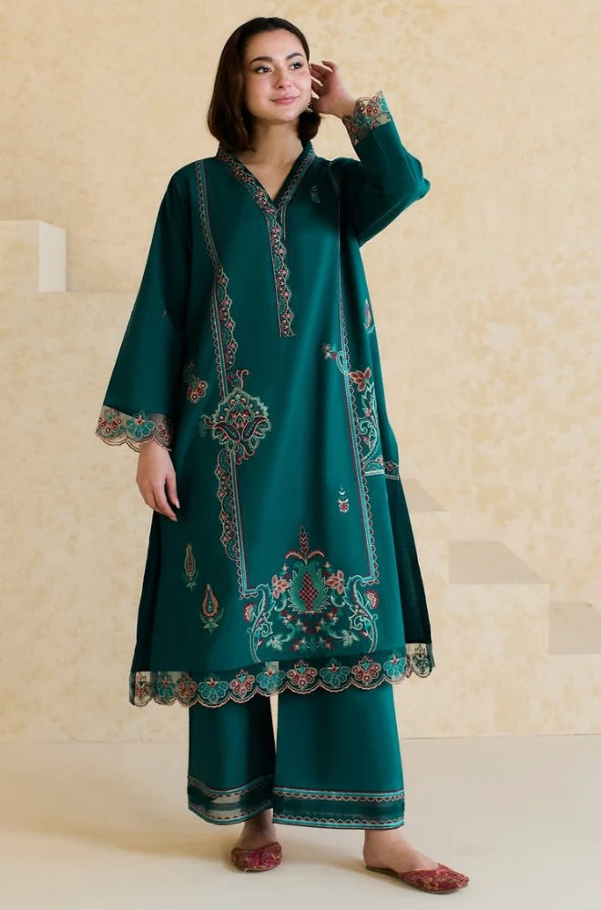 Mishkaa - Winter 2PC Dhanak Embroidered Suit - KP3371