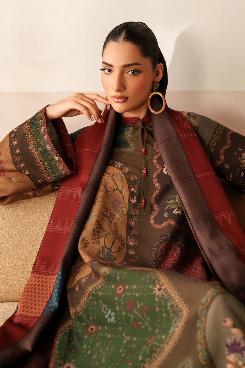 Baroque - Winter 3PC Karandi Digital Print Dress - KP3397