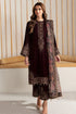 KP902-Winter Velvet Unstitched 3PCs Embroidered Dress With Organza Dupatta