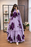 Kashaf - 3 piece Lawn frock style Printed suit -KP1231