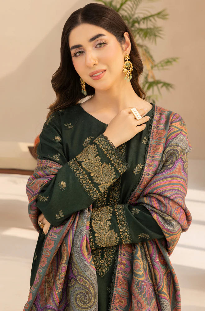 Mohagni - Winter 3PC Dhanak Embroidered Suit - kp3380