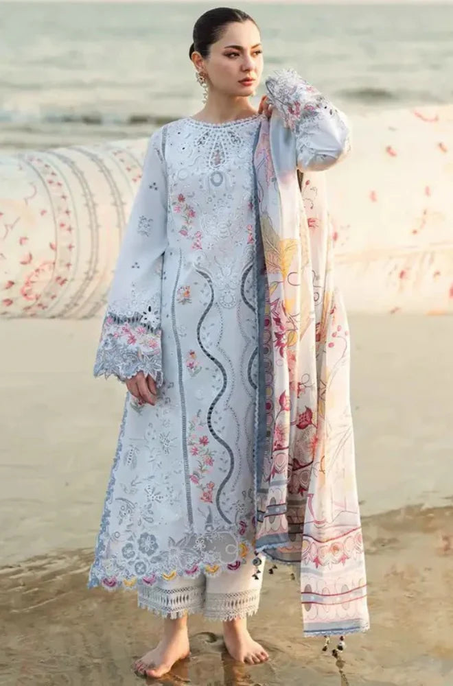 Qalamkar- 3PC ChickenKari Lawn Embroidered Suit- kp1080