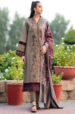 Bin Ilyas - Winter  3PC Dhannak Embroidered suit with Printed Shawll