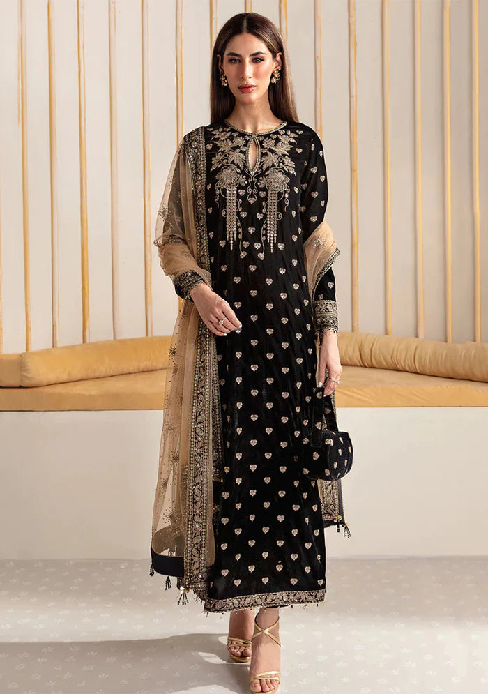 Baroque Embroidered Velvet 3piece suit - KP2020
