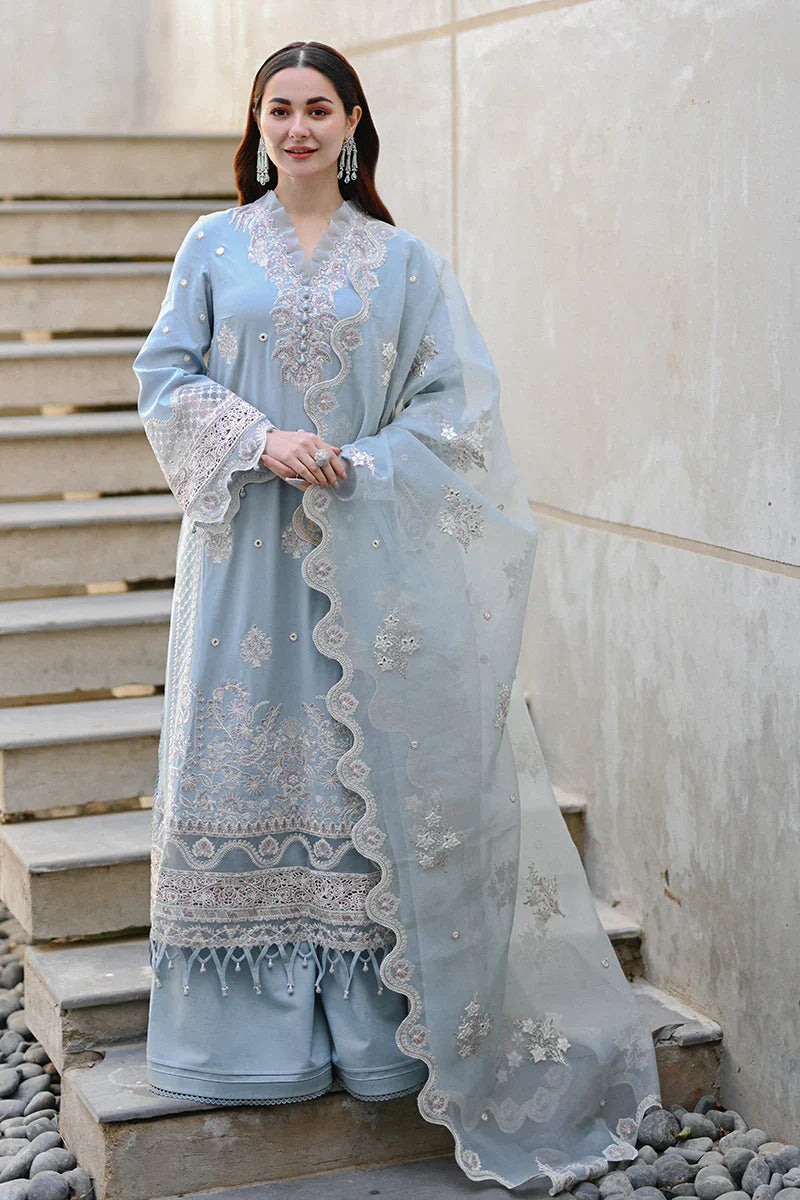 KP1037 - QALAMKAR 3PC Lawn Embroidered Suit