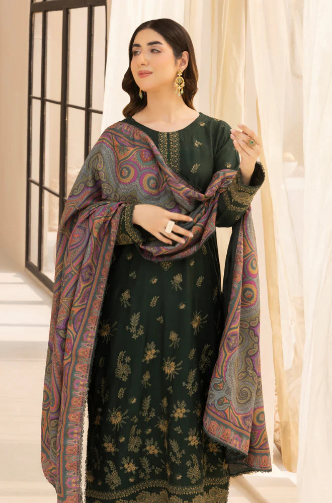Mohagni - Winter 3PC Dhanak Embroidered Suit - kp3380