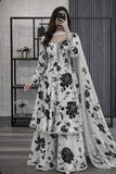 Kashaf - 3 piece kataan silk frock style Printed suit -KP1220