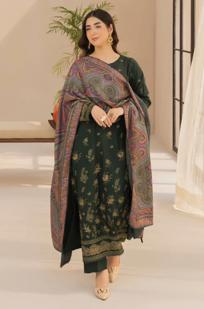 Mohagni - Winter 3PC Dhanak Embroidered Suit - kp3380