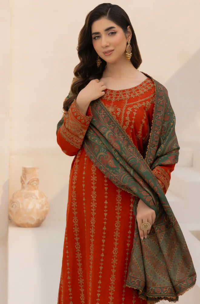 Mohagni  - Winter 3PC Dhanak Embroidered Suit - kp3364