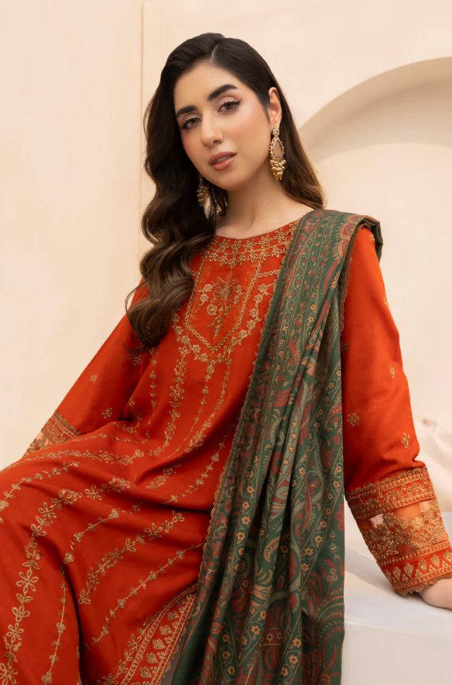 Mohagni  - Winter 3PC Dhanak Embroidered Suit - kp3364