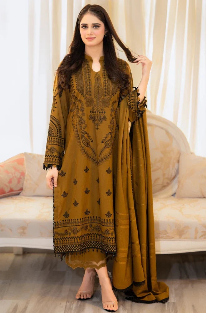 Libass - Winter 3PC Dhanak Embroidered Suit - kp3312