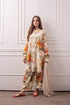 KP723-3 Piece Unstitched Digital Printed Lawn Suit - Plain chiffon Dupatta