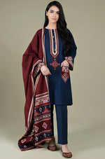 WINTER  3PC Linen Embroidered suit with Embroidered Shawll