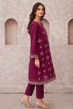 KP619-WINTER 3PC Dhannak Embroidered suit with Printed Shawll
