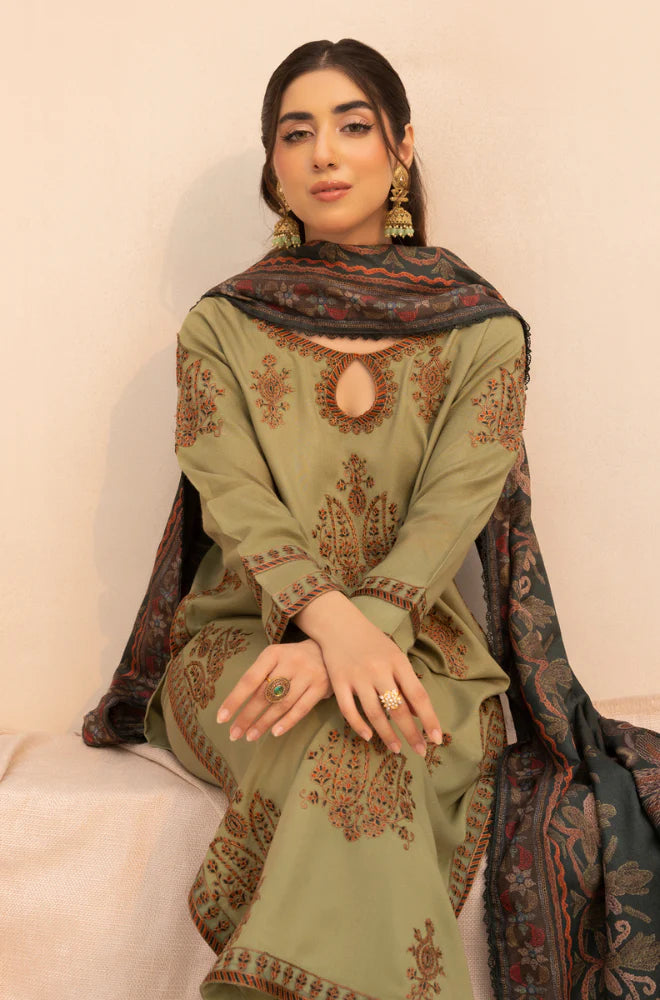 Mohagni - Winter 3PC Dhanak Embroidered Suit - kp3360