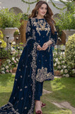 Azure Embroidered Velvet 3piece suit - KP2015