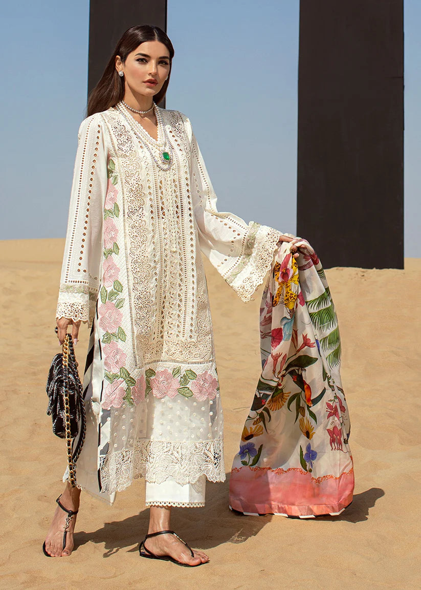 Crimson - 3PC Lawn ChickenKari Embroidered Suit - kp1088