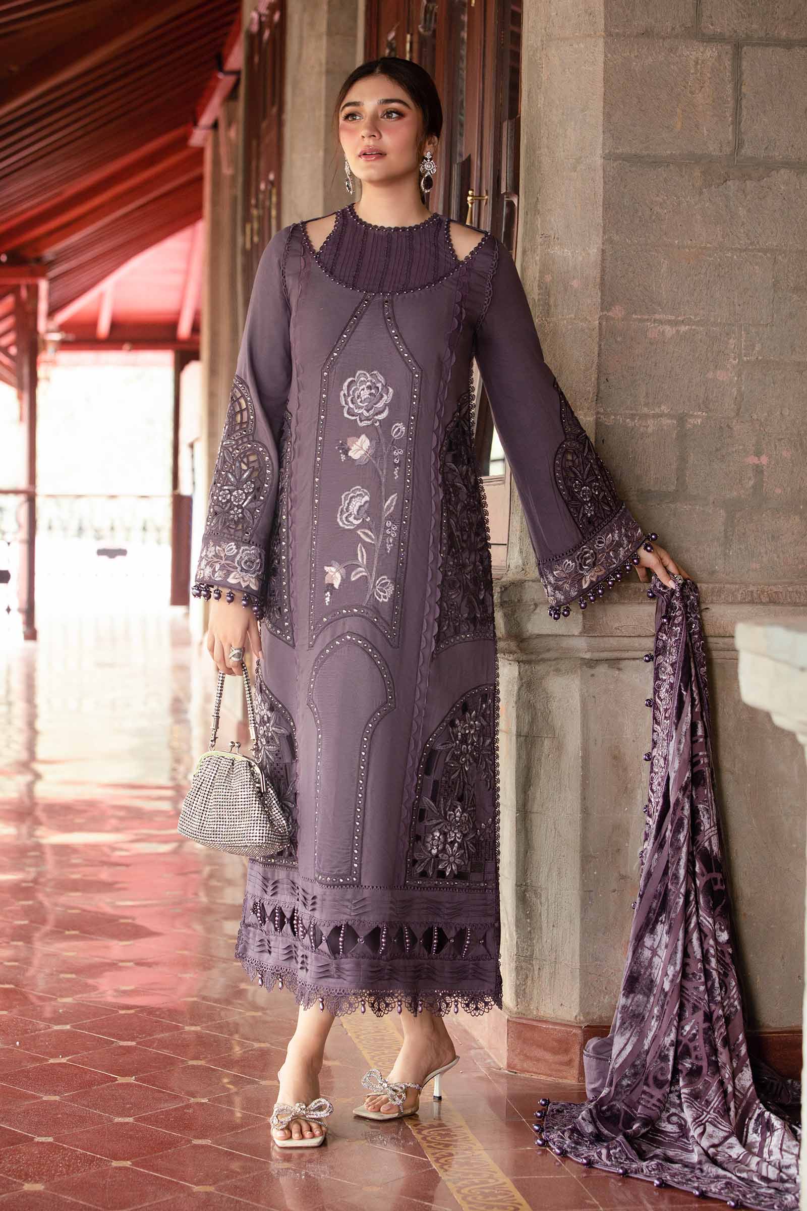 Maria.b - Winter 3PC Dhanak Embroidered Suit - kp3314