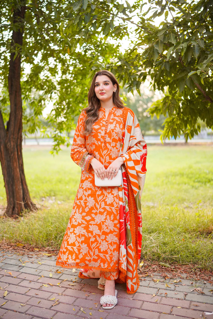 Sapphire - Winter 3PC Karandi Digital Print Dress - KP33415