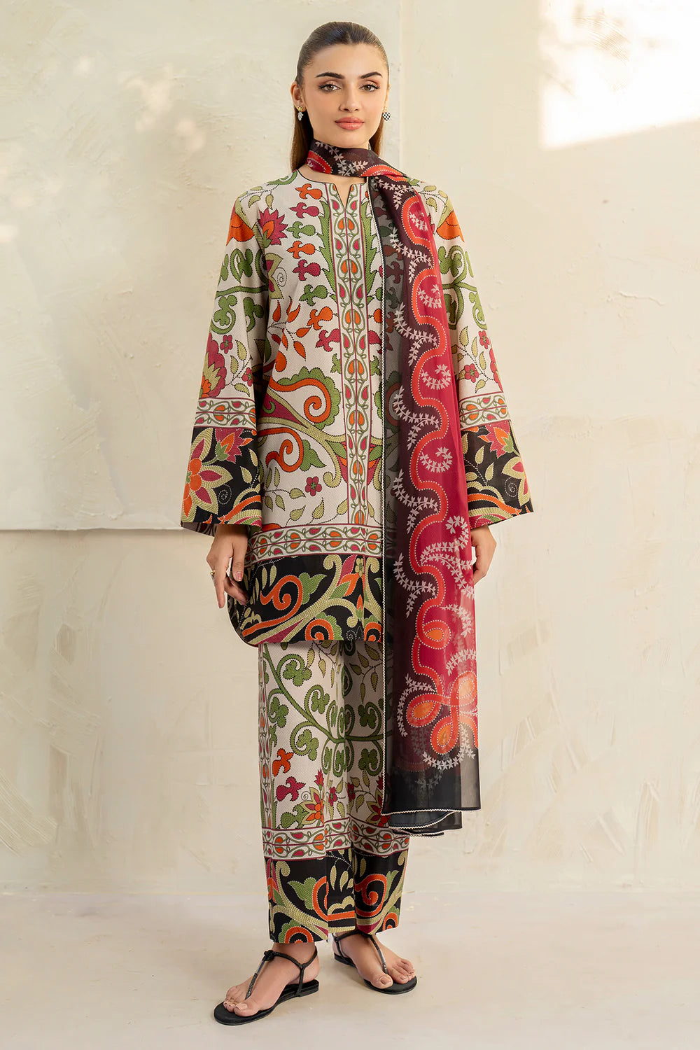 Baroque - Summer 3PC Lawn Digital Print Dress - KP1158