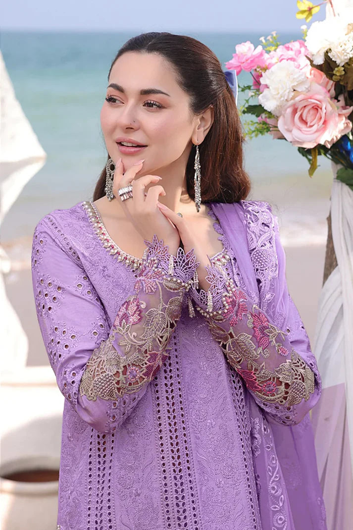 Qalamkar - 3PC Lawn Chikenkari Embroidered Shirt - KP1079