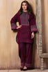 KP015- WINTER Laj wanti 2Pc Embroidered Linen Suite With Fully Embroidered trouser & Patches