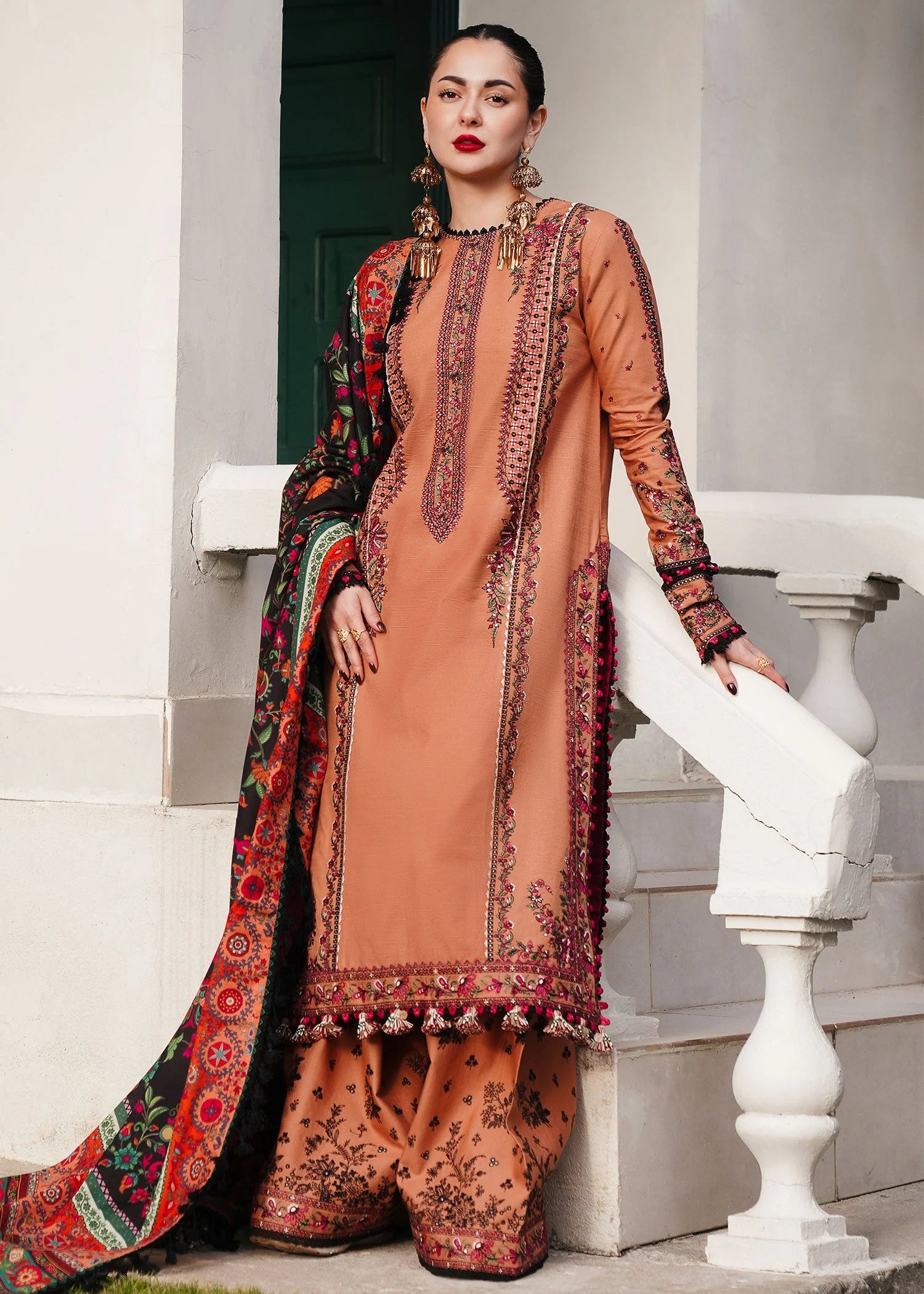 Hussain Rehar - Winter 3PC Dhanak Embroidered Suit - kp3315