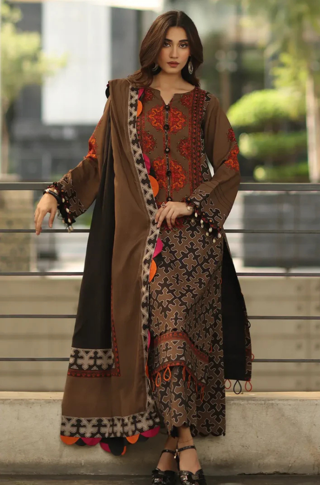 Charizma - Winter 3PC Karandi Digital Print Dress - KP33142