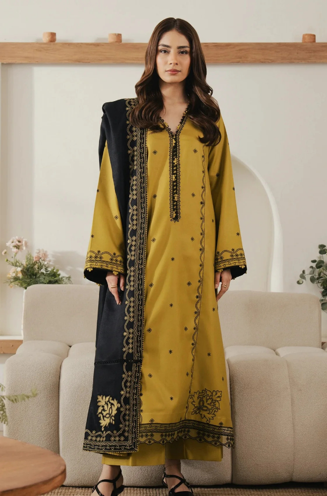 Seran - Winter 3PC Dhanak Embroidered Suit - kp33152