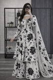 Kashaf - 3 piece kataan silk frock style Printed suit -KP1220