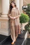 Aisling - Winter 3PC Dhanak Embroidered Suit - kp1268