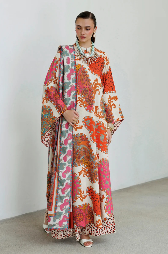 Baroque - Winter 3PC Karandi Digital Print Dress - KP1285