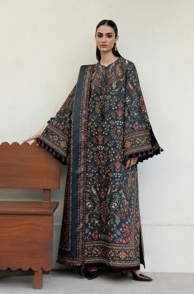 Jazmin - Winter 3PC Karandi Digital Print Dress - KP1291