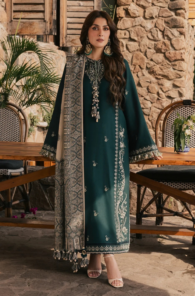 Izel - Winter 3PC Dhanak Embroidered Suit - kp1298